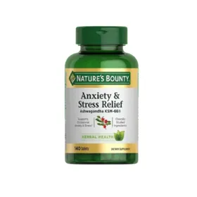 ALIVIO DE ESTRES Y ANSIEDAD  ASHWAGANDHA KSM-66 NATURES BOUNTY