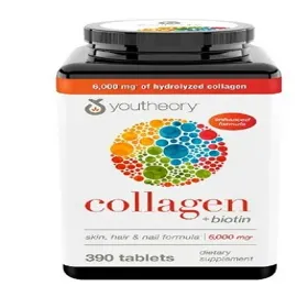 Producto COLAGENO + BIOTIN YOUTHEORY 390 TABLETAS