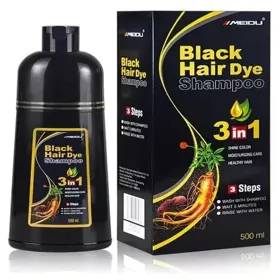 SHAMPOO TINTE PARA EL CABELLO 3 EN 1 COLOR  NEGRO MEIDU 500ML