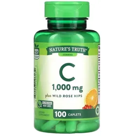 VITAMIN C 1,000MG PLUS WILD ROSE HIPS NATURES TRUTH 100 TABLETAS